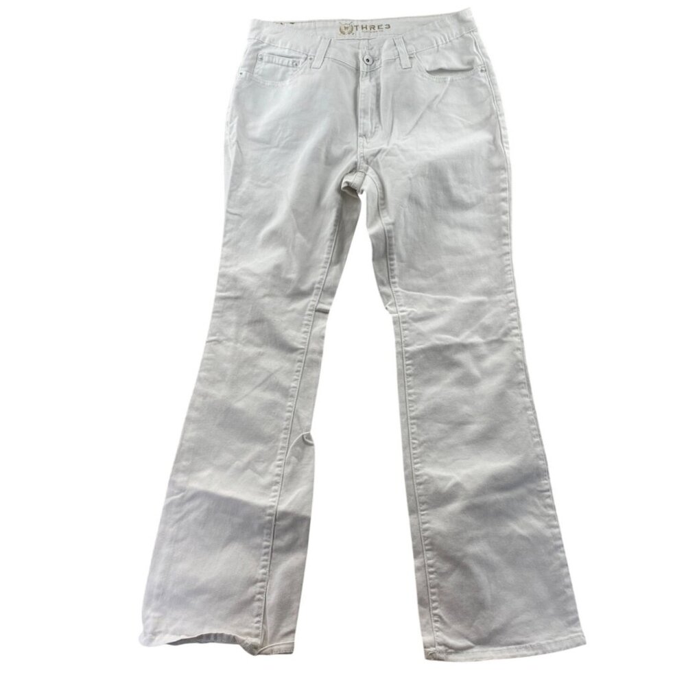 Thre3 Women's White Bootcut Jeans 100% Cotton